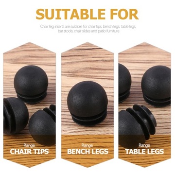 Шаровые пробки для ножек стула с круглой головкой, 30 шт.
