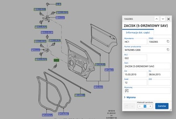 SPINKA LISTWY PROGU MONDEO S-MAX MK1-4 FORD OE 1042065 _ W702985-S300