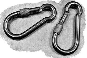 КАРАБИН 5мм 5x50 С ЗАЩИТОЙ, КИСЛОУСТОЙЧИВАЯ нержавеющая сталь inox A4 8004