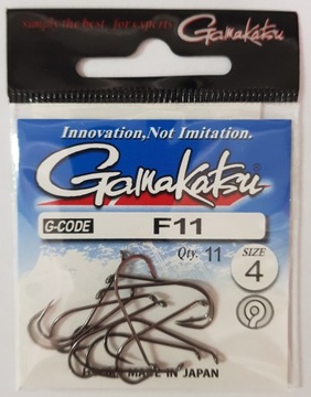 Haczyki Gamakatsu F-11 N/L nr 4 - czarny