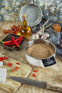 ТОЧНЫЕ КУХОННЫЕ ВЕСЫ СО СТАЛЬНОЙ ЧАШЕЙ, ЖК-дисплей г/мл