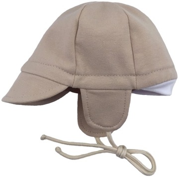 CZAPECZKA wiązana pilotka czapka z daszkiem 80 cm