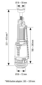 Универсальный сливной клапан SIAMP START/STOP