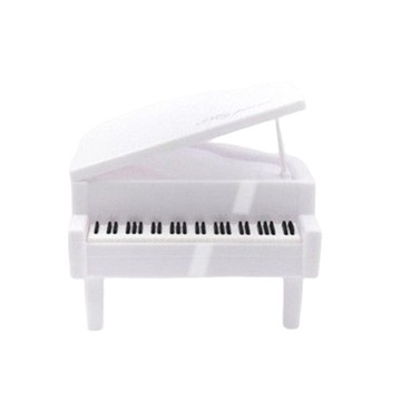 Dekoracja w kształcie pianina świnka Handmade Kolekcjonerska biała