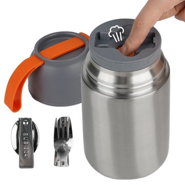 TERMOS LUNCHBOX POJEMNIK OBIADOWY NA ZUPĘ ŻYWNOŚĆ KUBEK TERMICZNY 650ml