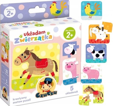 CZUCZU MOJE PIERWSZE PUZZLE UKŁADAM ZWIERZĄTKA 2+