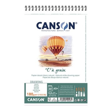 Blok C a'Grain A5+ na spirali Canson 180g 30ark