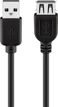 Kabel przedłużacz USB 2.0 Hi-Speed Czarny 1.8 m
