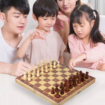 Деревянные шахматы, шашки, нарды, 3в1, 35х35