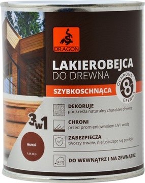 DRAGON Lakierobejca do drewna szybkoschnąca 700ml MAHOŃ