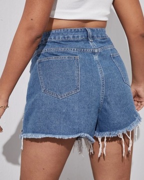 SPODENKI DAMSKIE JEANSOWE PLUS SIZE 46 ŁFB