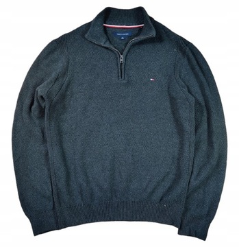 Sweter Prążkowany TOMMY HILFIGER Męski Szary L