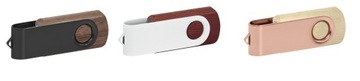 PENDRIVE REKLAMOWY z logo DREWNIANY TWISTER USB 16GB USB 2.0 GRAWER 10 SZT