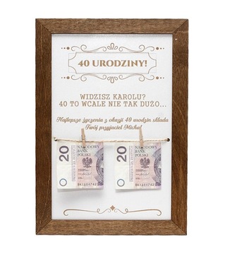Ramka Prezent na urodziny 20 30 40 50 60