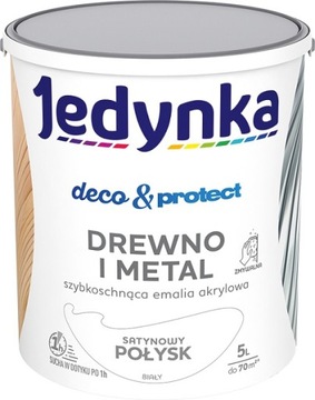 Jedynka Deco&Protect Drewno Metal Poł Biały 5L