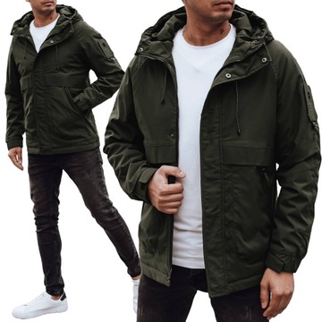 KURTKA MĘSKA PRZEJŚCIOWA Z KAPTUREM ZIELONA tx4884 - XXL