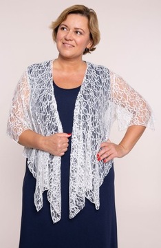 Połyskująca narzutka w białym kolorze UNI.