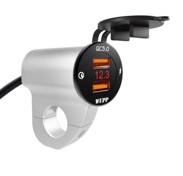 2 зарядных устройства USB QC 3.0 ДЛЯ МЕТАЛЛИЧЕСКОГО МОТОЦИКЛА