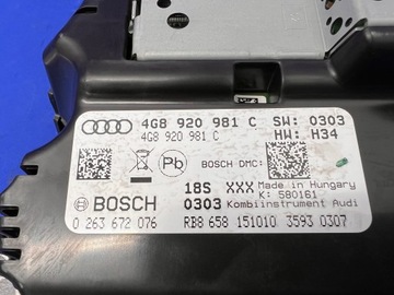 AUDI A6 A7 C7 4G 3.0 TDI PŘÍSTROJOVÁ DESKA BUDÍKY 4G8920981C UK 43