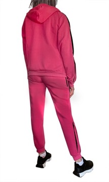Ciepły DAMSKI dres DRESY z KAPTUREM 9145 KOMPLET szary 3XL