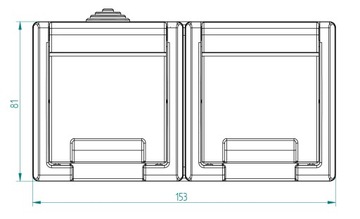 РОЗЕТКА AQUANT ДВОЙНАЯ Н/Т IP55 СЕРАЯ 1242-10