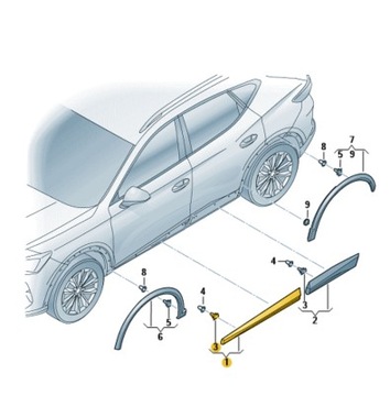 *LISTWA DRZWI LEWY PRZÓD CUPRA ORYGINAL OE: 5FF854939BGRU