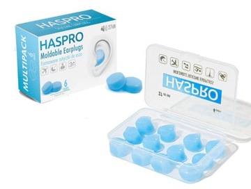 Haspro MOLD 6P Formowane zatyczki do uszu Niebieskie - 6 par