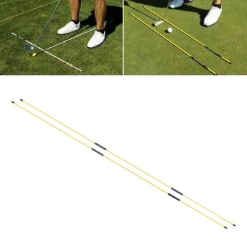Kije golfowe 2 szt., składane kije do ćwiczeń golfowych, żółte