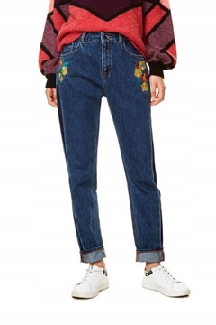 DESIGUAL spodnie exotic jeans hafty KWIATY 25 -80%