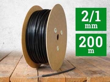 Linka lina stalowa w PCV 1/2mm 200m czarna 1x7