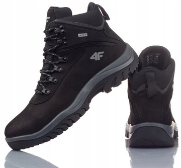 BUTY MĘSKIE 4F TREKKING NIEPRZEMAKALNE CZARNE R-41