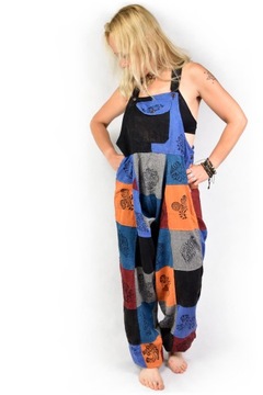 Комбинезон, цвет НЕПАЛ, пэчворк, ШИРОКИЙ