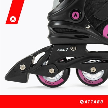 Rolki damskie ATTABO Cyclone czarny 40 REGULOWANE PRECYZYJNE DOPASOWANIE