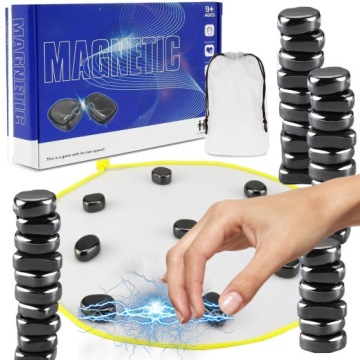 GRA MAGNETYCZNE KAMIENIE 40szt MAGNETYCZNA SZACHY EDUKACYJNA DLA DZIECI