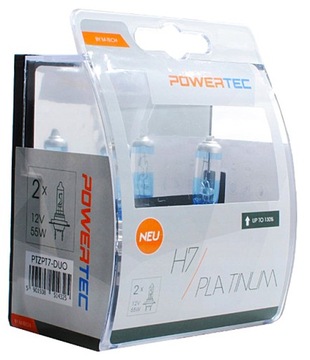 HALOGEN +130% PLATINUM 12V 55W ŻARÓWKI POWERTEC H7