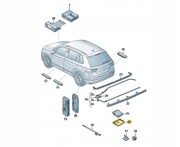 DRŽÁK ŘÍZENÍ KRYT SAMOLEPÍCÍ VW TIGUAN OE: 3G0962283A