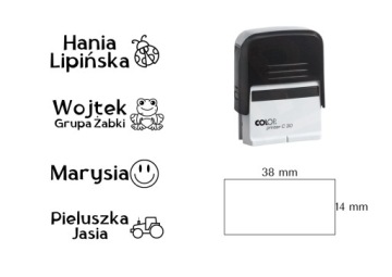 Набор штампов на одежду + скотч + этикетки для детской комнаты детского сада.