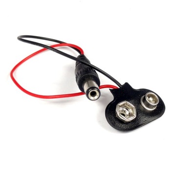 Adapter zatrzask klips baterii 9V do DC 2.1/5.5