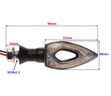 2 светодиодных указателя поворота в форме капли с омологацией отверстия