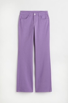 H&M Rozszerzane spodnie z diagonalu Low Waist Jeansy z niskim stanem 40 L