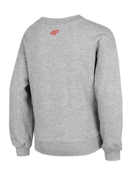 СВИТШОТ ДЛЯ ДЕВОЧКИ 4F, СПОРТИВНЫЙ ТЕПЛЫЙ ХЛОПОК, БЕЗ КАПЮШОНА, ДЕТСКИЙ РАЗМЕР 164