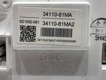 PŘÍSTROJOVÁ DESKA SUZUKI SX4 34110-61MA 1.6 120KM BUDÍKY