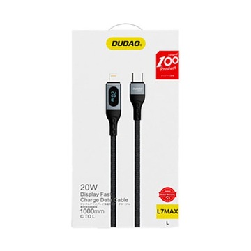 Dudao USB Type C - Lightning-кабель быстрой зарядки PD 20Вт 1м черный (L7Max