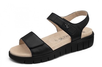 Caprice czarne damskie buty sandały ze skóry naturalnej 42