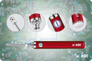 АККУМУЛЯТОРНЫЙ ПАЯЛЬНИК USB СО ВСТРОЕННОЙ БАТАРЕЕЙ ДОПОЛНИТЕЛЬНЫЕ СМЕННЫЕ НАКОНЕЧНИКИ