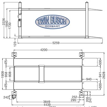 TWIN BUSCH TW 436P-G ПАРКОВОЧНЫЙ ПОДЪЕМНИК АНТРАЦИТОВЫЙ