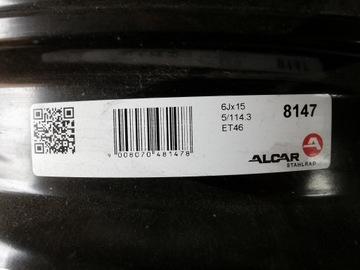 DISK OCELOVÝ 6JX15 HYUNDAI I30 KIA CEED PRO ET46 NOVÁ