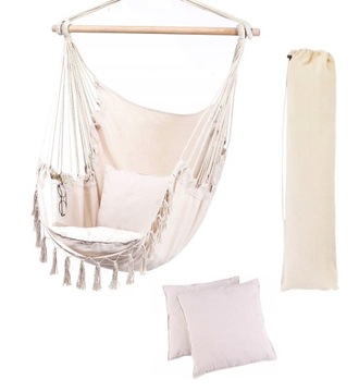 KRZESŁO BRAZYLIJSKIE FOTEL HUŚTAWKA HAMAK DO POKOJU/OGRODU STYL BOHO