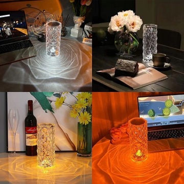 RGB Crystal Table Lamp Rose Light Projector 3/16
