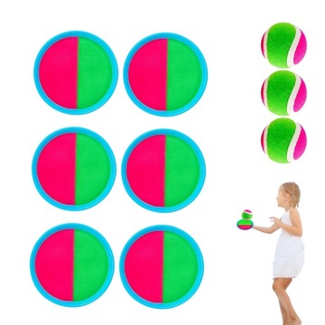 Игра «Бросай и лови мяч» с лентой-липучкой. Набор из 6 ракеток